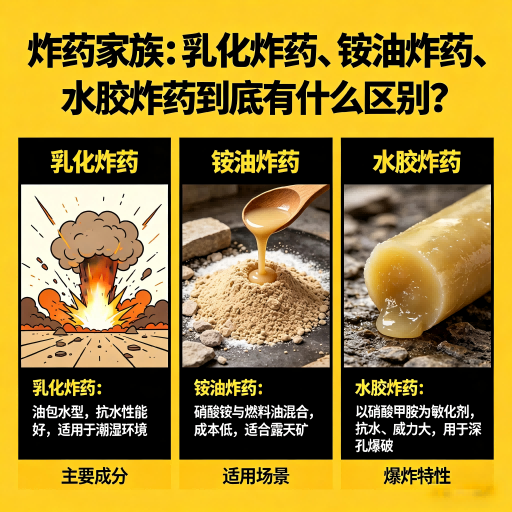 通州炸药家族：乳化炸药、铵油炸药、水胶炸药到底有什么区别？